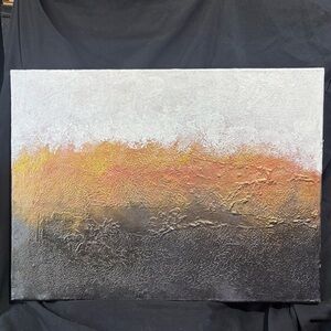 Elegant Gradient Canvas Art in Black, Gold, and White